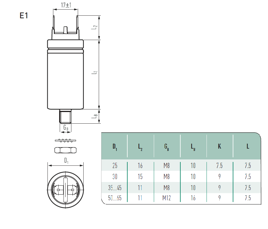 خازن 0.22 میکروفاراد 1200 ولت AC مدل E62.C58-221E10 برند Electronicon