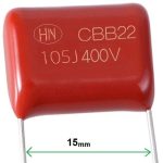 خازن پلی استر 1UF 400V
