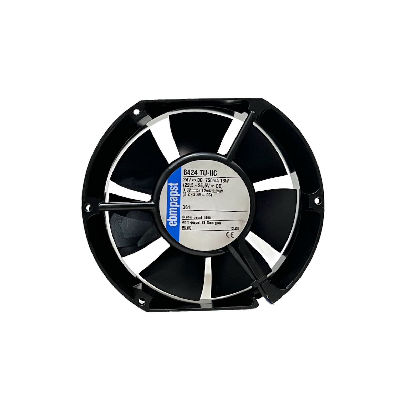 فن 24 ولت 17x15x5 سانتی متر برند PAPST مدل 6424 TU-IIC-1 فن 24 ولت 17x15x5 سانتی متر برند PAPST مدل 6424 TU-IIC