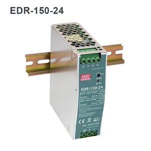 منبع تغذیه سوئیچینگ ریلی 24 ولت 6.5 آمپر مدل EDR-150-24 برند MEANWELL