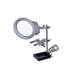 گیره مونتاژ ذره بین دار بزرگ بهمراه پایه هویه و چراغ LED مدل ZD-10M