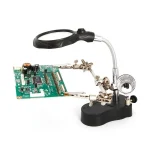 گیره مونتاژ ذره بین دار بهمراه پایه هویه و چراغ LED مدل TE-801