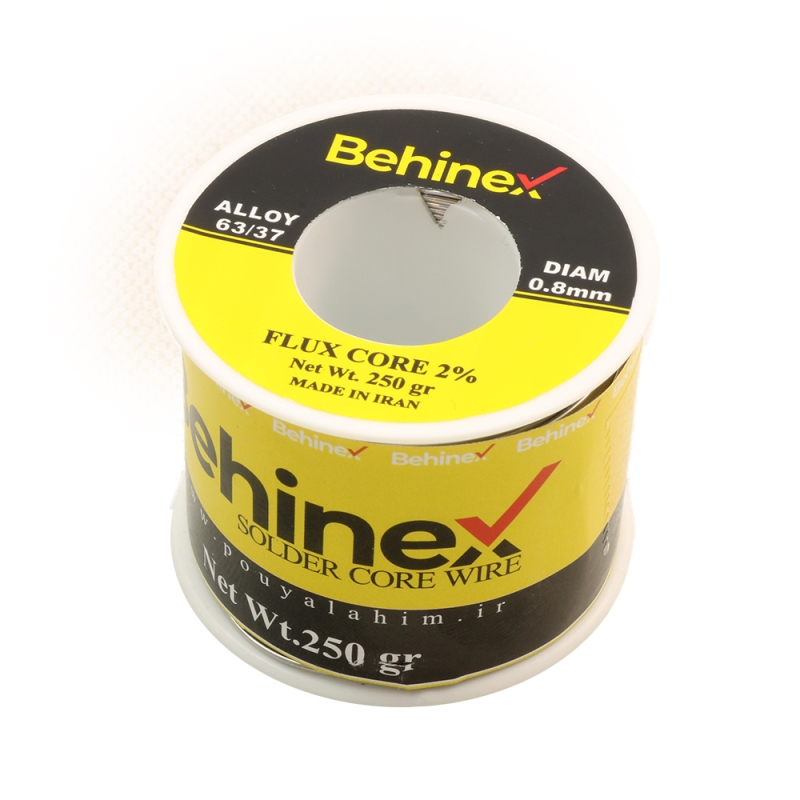 سیم لحیم 0.8 میلی متر حلقه 250 گرمی برند BEHINEX-1 سیم لحیم 0.8 میلی متر حلقه 250 گرمی برند BEHINEX