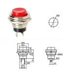 شاسی فشاری گرد بزرگ 2 پایه قطر 16 میلی متر مدل PB-GOL رنگ قرمز - تصویر 2