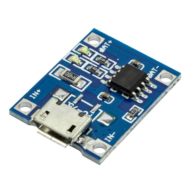 ماژول شارژ باتری لیتیومی 1 آمپر MICRO USB مدل TP4056 ماژول شارژ باتری لیتیومی 1 آمپر MICRO USB مدل TP4056