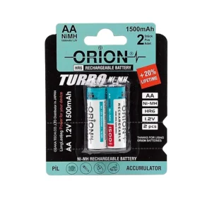 باتری قلمی شارژی کارتی دوتایی 1.2 ولت HR6-1500 میلی آمپر مارک ORION