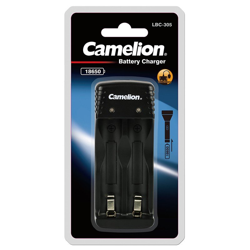 شارژر باتری لیتیوم یون دوتایی سایز 18650 برند CAMELION مدل LBC-305-1 شارژر باتری لیتیوم یون دوتایی سایز 18650 برند CAMELION مدل LBC-305