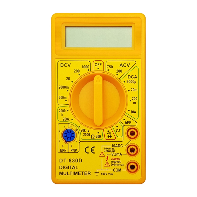 مولتی متر دیجیتال مدل DT-830D زرد-1 مولتی متر دیجیتال مدل DT-830D زرد