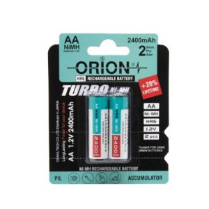 باتری قلمی شارژی کارتی دوتایی 1.2 ولت مدل HR6-2400 مارک ORION