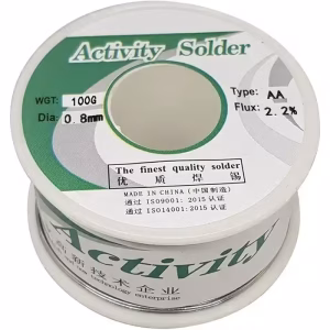 سیم لحیم 0.8 میلی متر حلقه 100 گرمی برند ZHONGSHI / ACTIVITY