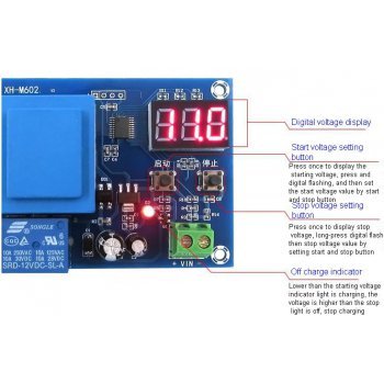 ماژول کنترل شارژ باتریهای لیتیومی 3.7 تا 120 ولت مدل XH-M602
