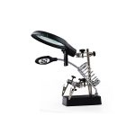 گیره مونتاژ ذره بین دار بهمراه پایه هویه و چراغ LED مدل TE-800