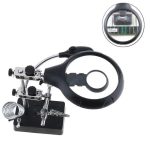 گیره مونتاژ ذره بین دار بهمراه پایه هویه و چراغ LED مدل TE-800