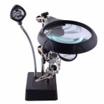 گیره مونتاژ ذره بین دار بهمراه پایه هویه و چراغ LED مدل TE-800