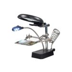 گیره مونتاژ ذره بین دار بهمراه پایه هویه و چراغ LED مدل TE-800