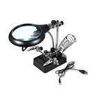 گیره مونتاژ ذره بین دار بهمراه پایه هویه و چراغ LED مدل TE-800
