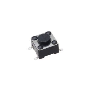 تک سوئیچ چهار پایه سایز 6X6X4.5 میلی متر پکیج SMD مشکی