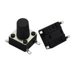 تک سوئیچ چهار پایه سایز 6X6X9 میلی متر پکیج SMD مشکی