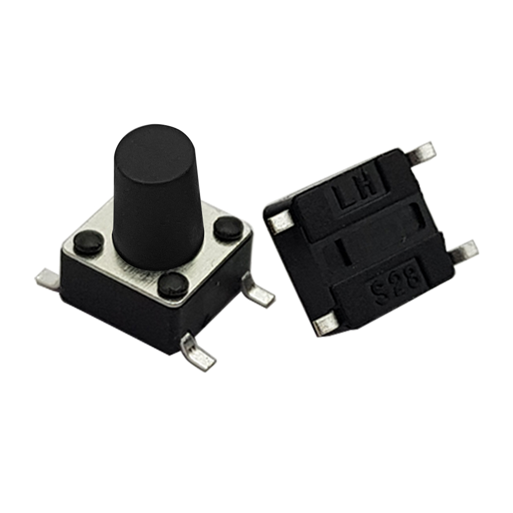 تک سوئیچ چهار پایه سایز 6X6X9 میلی متر پکیج SMD مشکی-1 تک سوئیچ چهار پایه سایز 6X6X9 میلی متر پکیج SMD مشکی