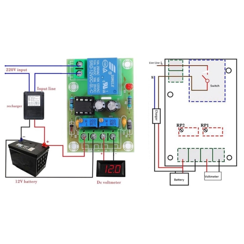 ماژول کنترل شارژ باتری 12 ولت مدل XH-M601