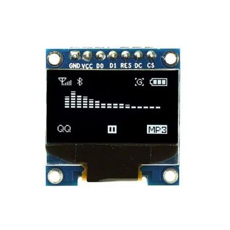 نمایشگر OLED سایز 0.96 اینچ سفید دارای ارتباط SPI و چیپ درایور SSD1306-1 نمایشگر OLED سایز 0.96 اینچ سفید دارای ارتباط SPI و چیپ درایور SSD1306