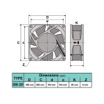 فن 220 ولت بلبرینگی 20x20x6 سانتی متر برند dtec مدل COMMONWEALTH