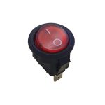 کلید راکر گرد دو حالته کوچک چراغدار 3 پایه قرمز مدل KCD1-601SN